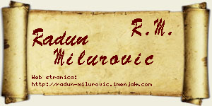 Radun Milurović vizit kartica